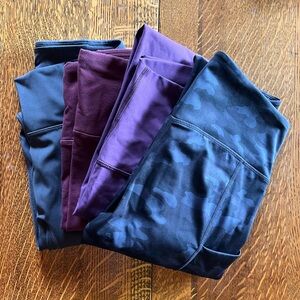 lululemon, fabletics, shambhala Leggings - Black, Purple,burgundy